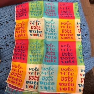 2 multi color vote scarves